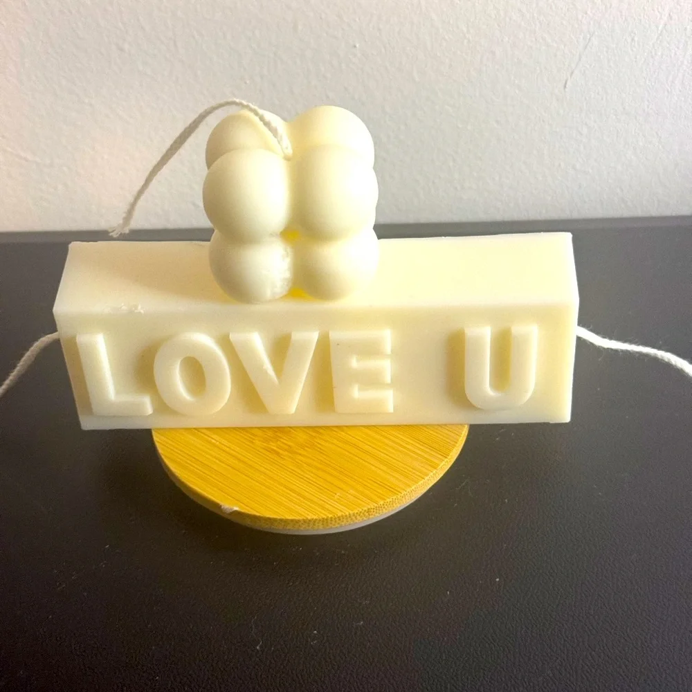 Love u and bubble balloon candles set